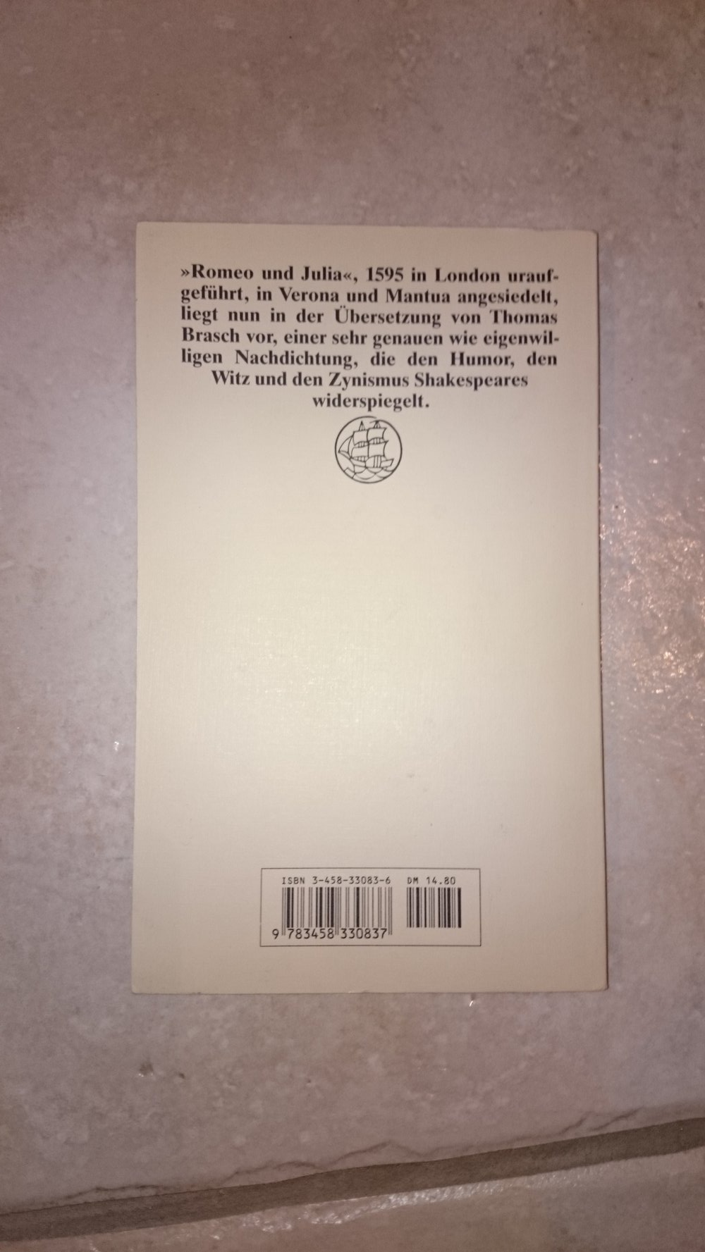 Shakespeare Romeo und Julia ISBN 3458330836 inkl. Versand