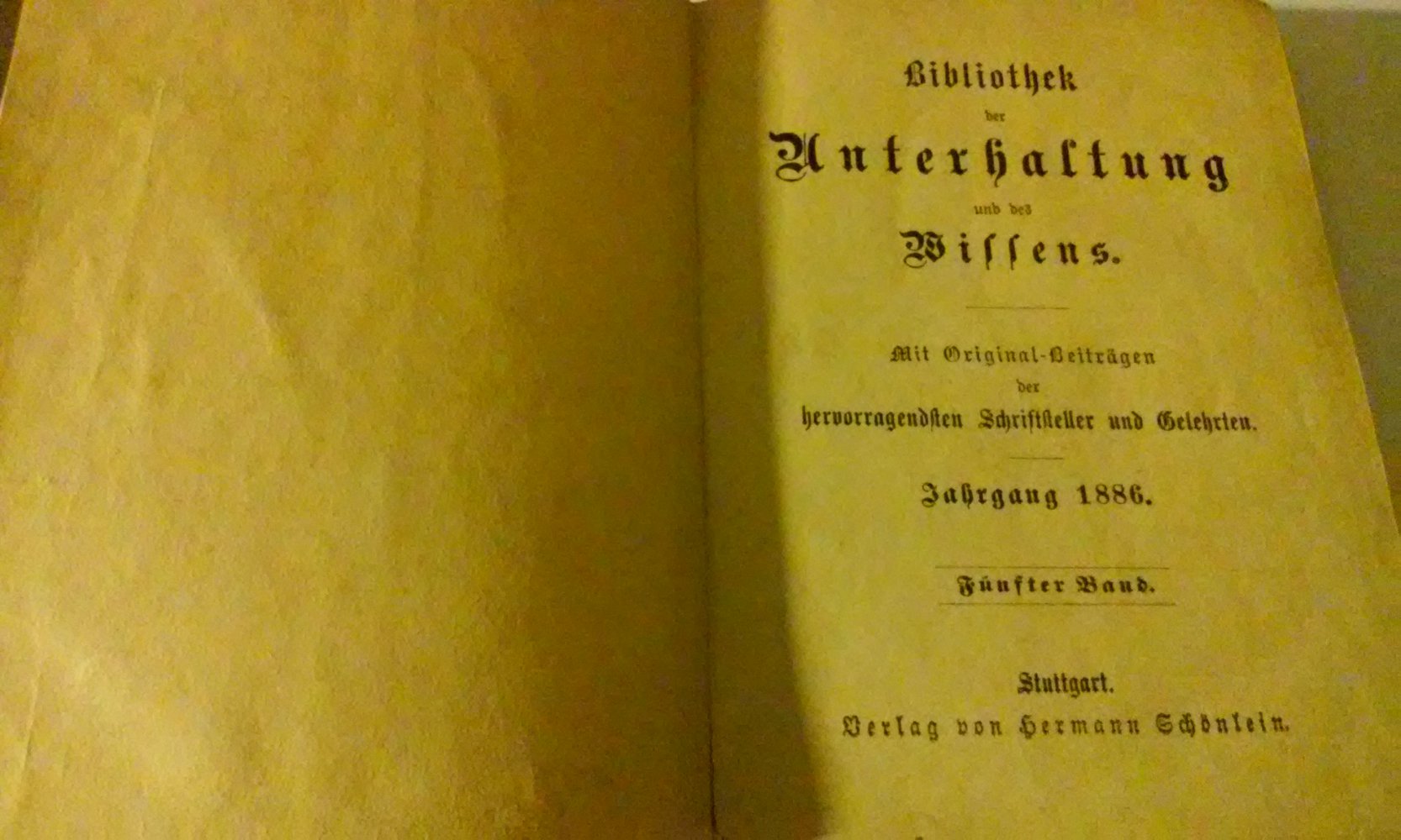 Band 5 --Rarität--antik Bibliothek der Unterhaltung und des Wissens 1886 