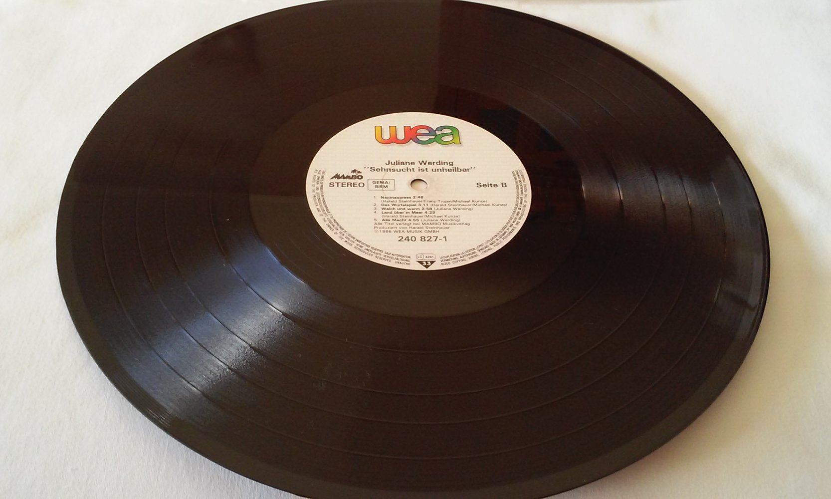 Juliane Werding - Sehnsucht Ist Unheilbar inkl. Liedertexte vinyl/LP/Schallplatte 