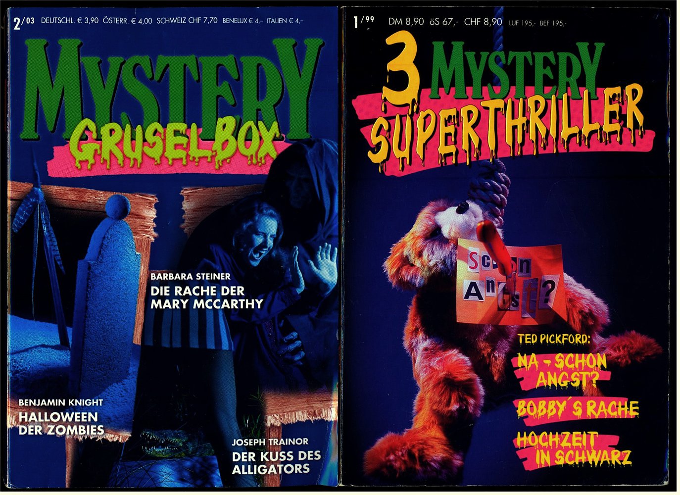 Mystery-Superthriller + Mystery-Gruselbox - Insgesammt 6 Kurzromane in 2 Cora Taschenbüchern