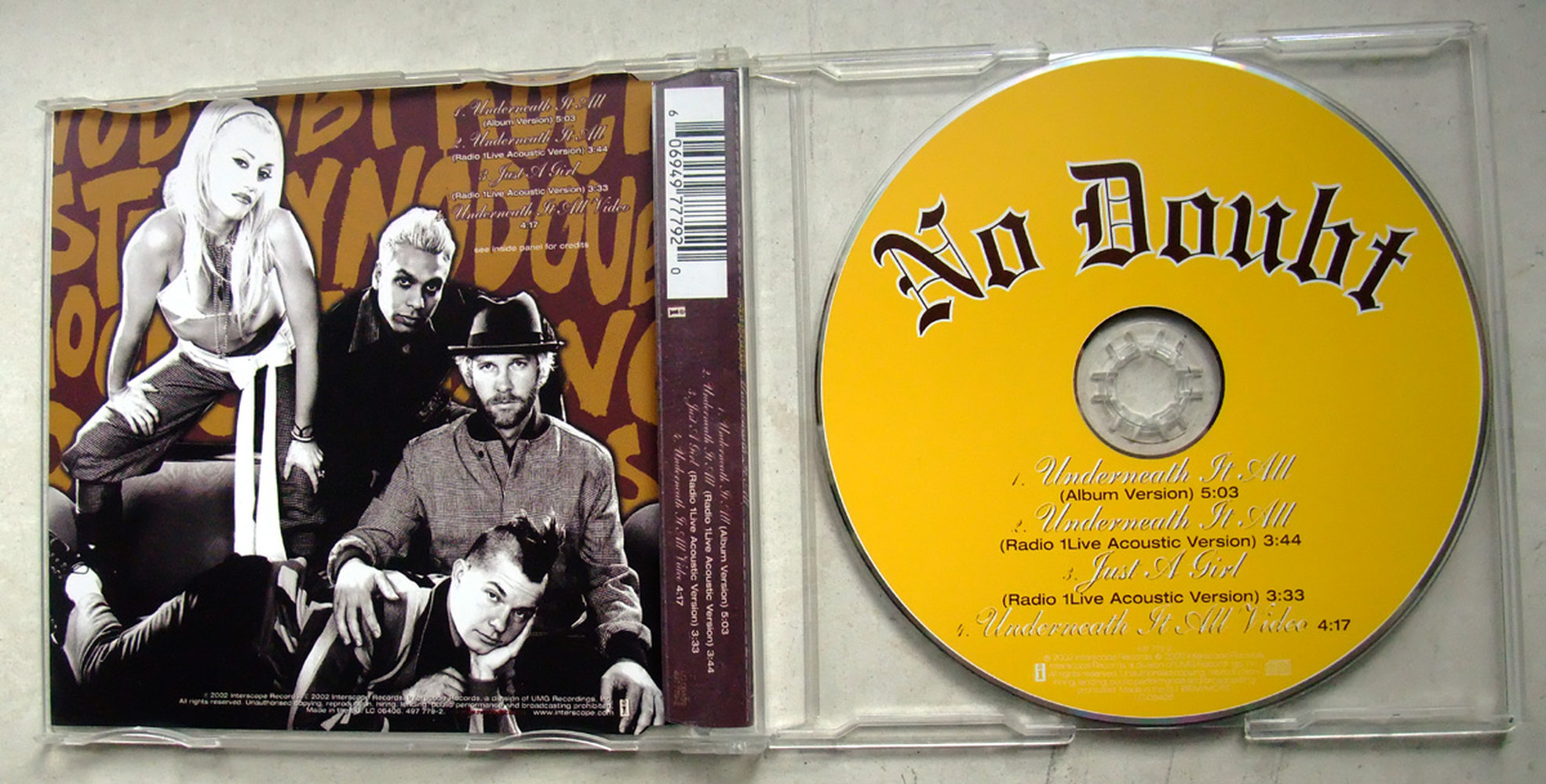 No Doubt – Underneath it all (Maxi-CD Single) mit Akustik-Versionen * Gwen Stefani Reggae Pop Rock Radio Eins Live L1ve Acoustic *