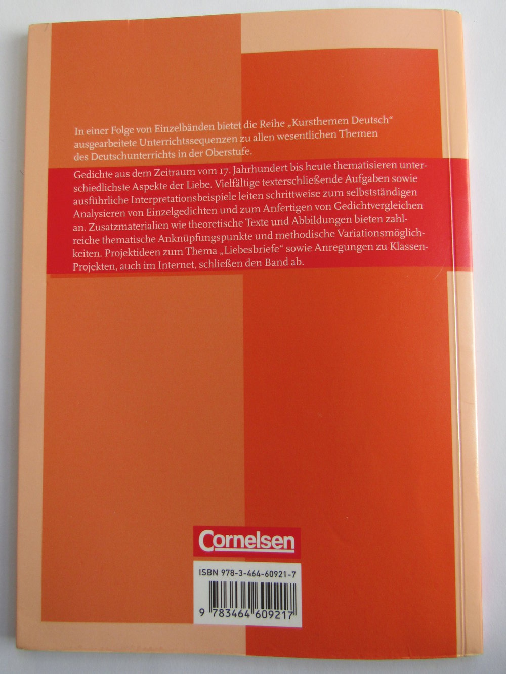 Lyrik: Liebe vom Barock bis zur Gegenwart, Schulbuch