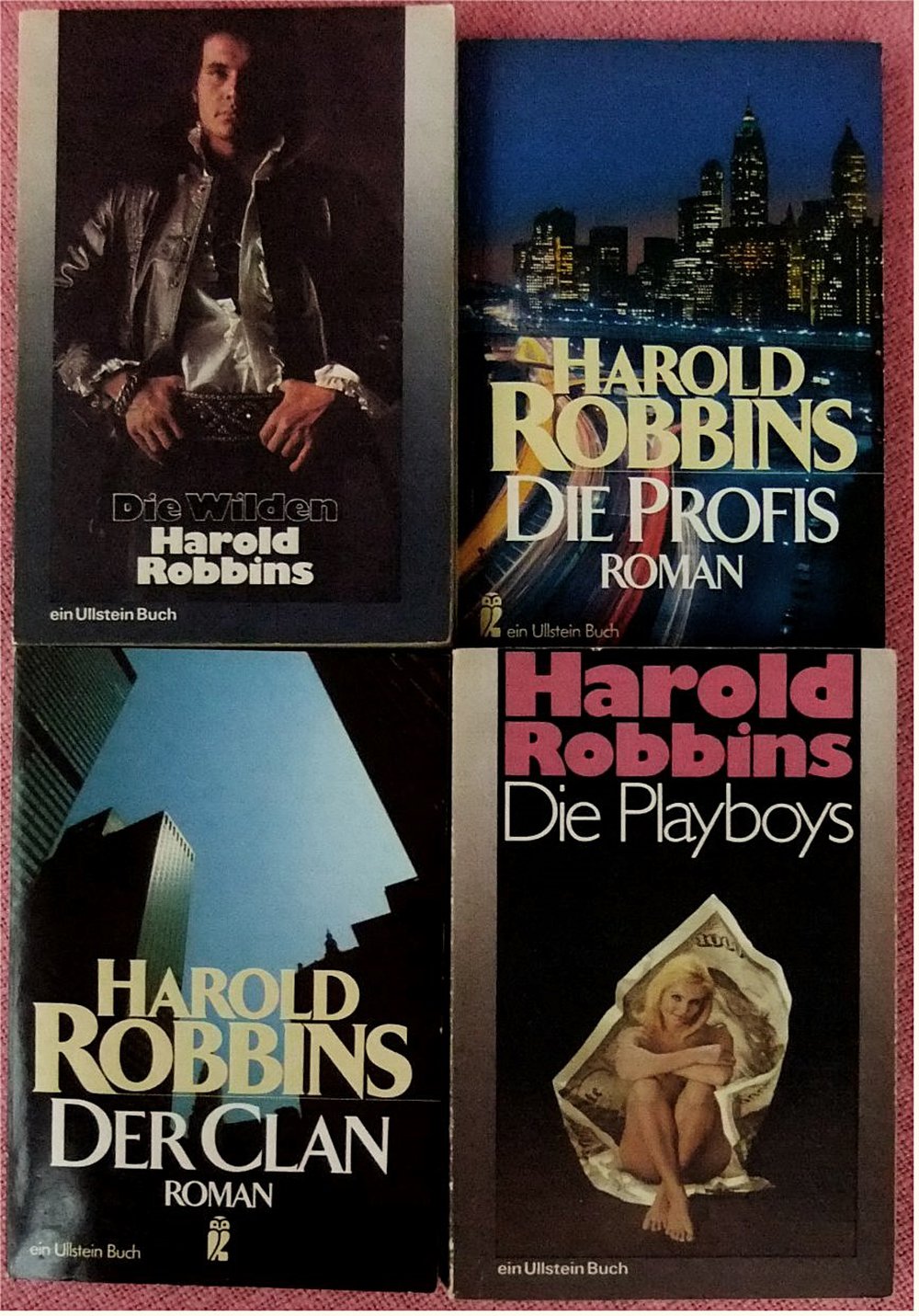 4 x Taschenbücher von Harold Robbins - Der Clan - Die Wilden - Die Playboys - Die Profis