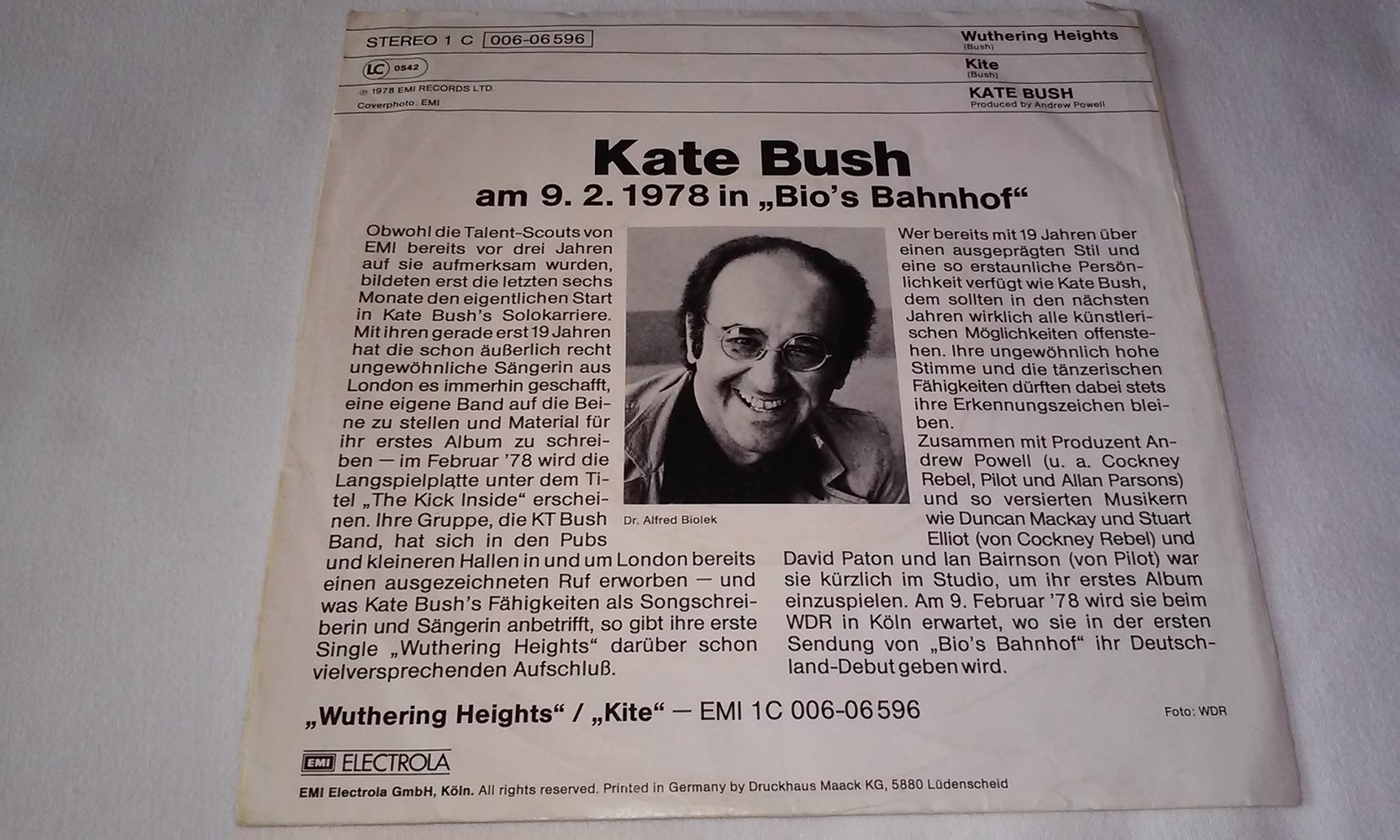  Kate Bush ?– Wuthering Heights  Single  Vinyl/Schallplatte Sammlerstück antik