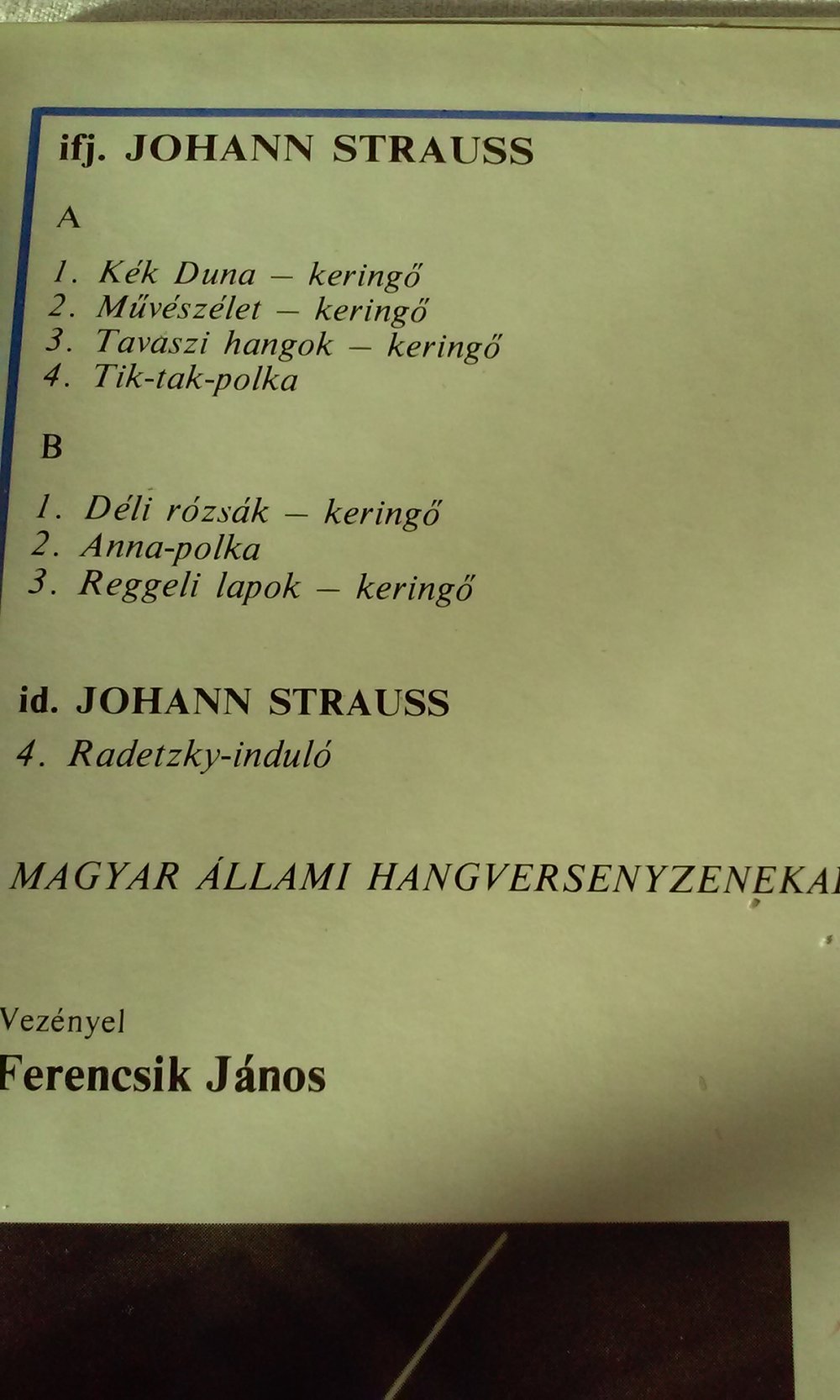 Johann (Snr. und Jnr.) & Josef Strauss  -An der schönen blauen Donau-  ungarische Nationalphilharmonie  vinyl/LP/Schallplatte Sammlerstück