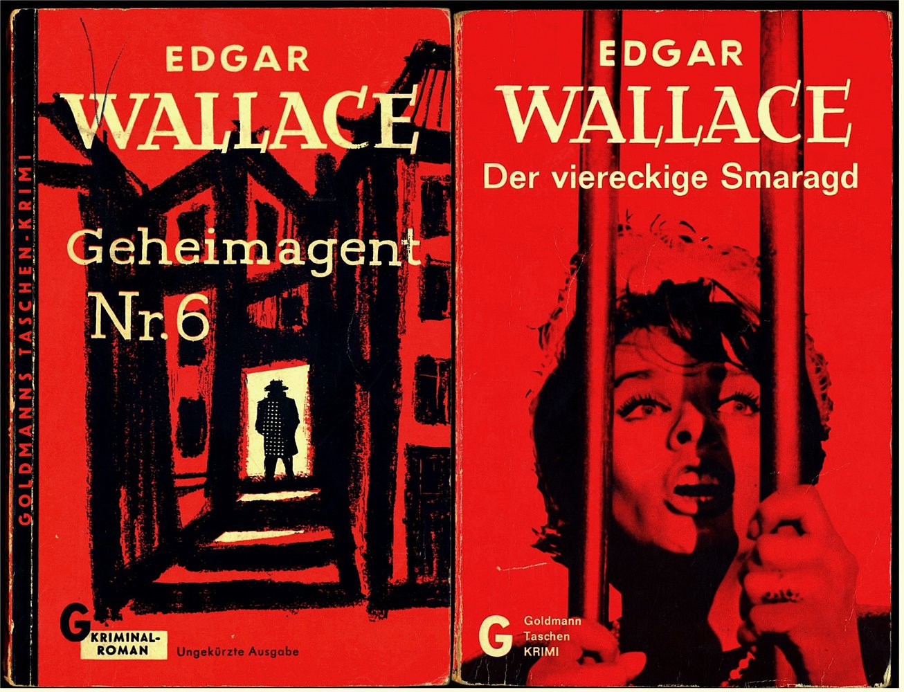 2 Kriminalromane von Edgar Wallace : Der viereckige Smaragd - Geheimagent Nr. 6