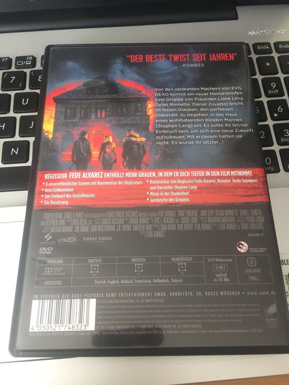 Don't Breathe DVD *Horror-Thriller * 2017