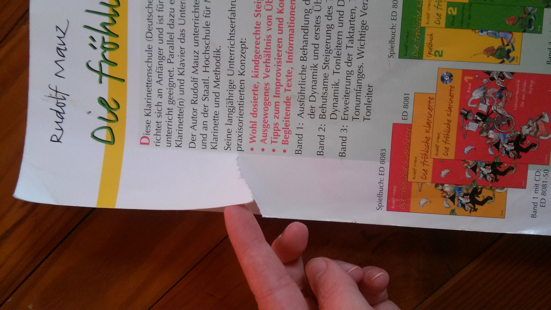 Die fröhliche Klarinette 2, Spielbuch, Instrument, lernen, Musik