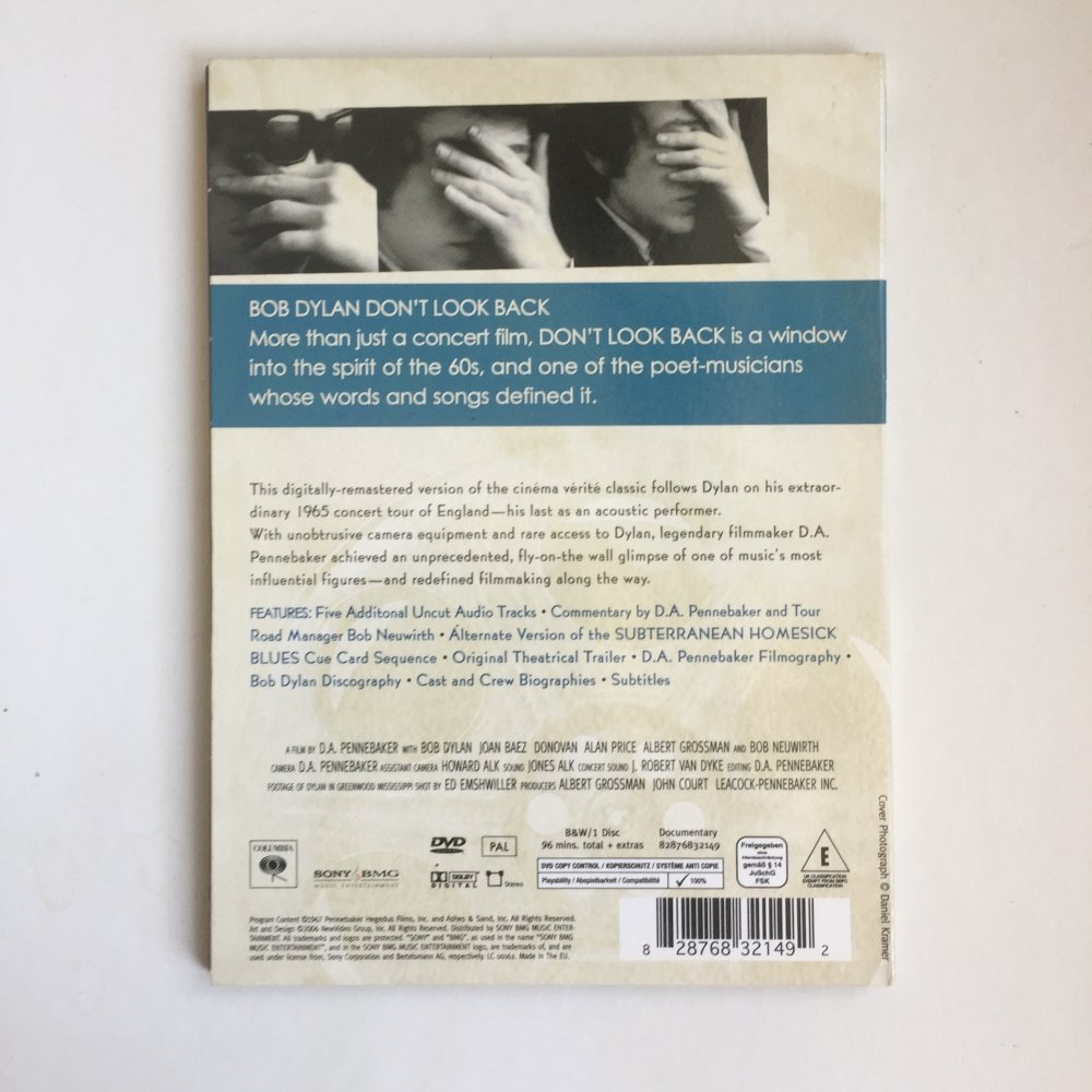 DVD Bob Dylan: Don't Look Back 1965 Concert Film (D.A. Pennebaker)