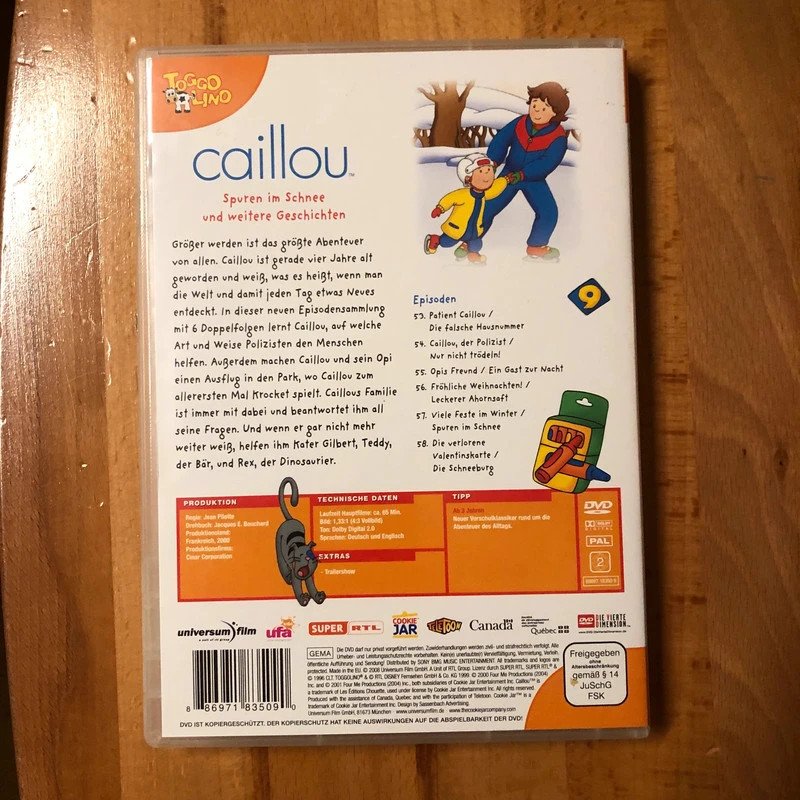 Caillou DVD Spuren im Schnee und weitere Geschichten