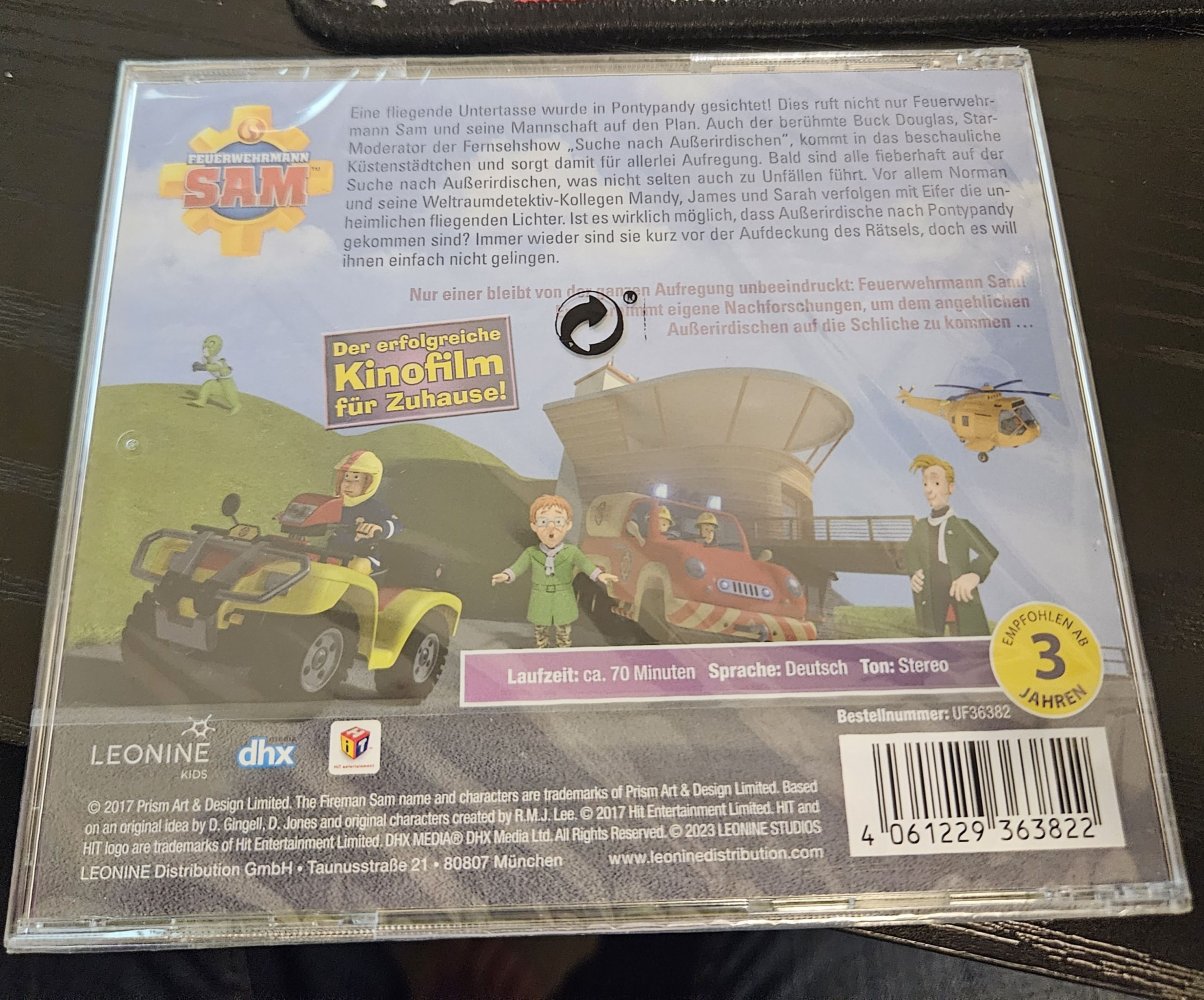 CD Feuerwehrmann Sam – Achtung Außerirdische (Hörspiel zum Kinofilm) (Neu/OVP)