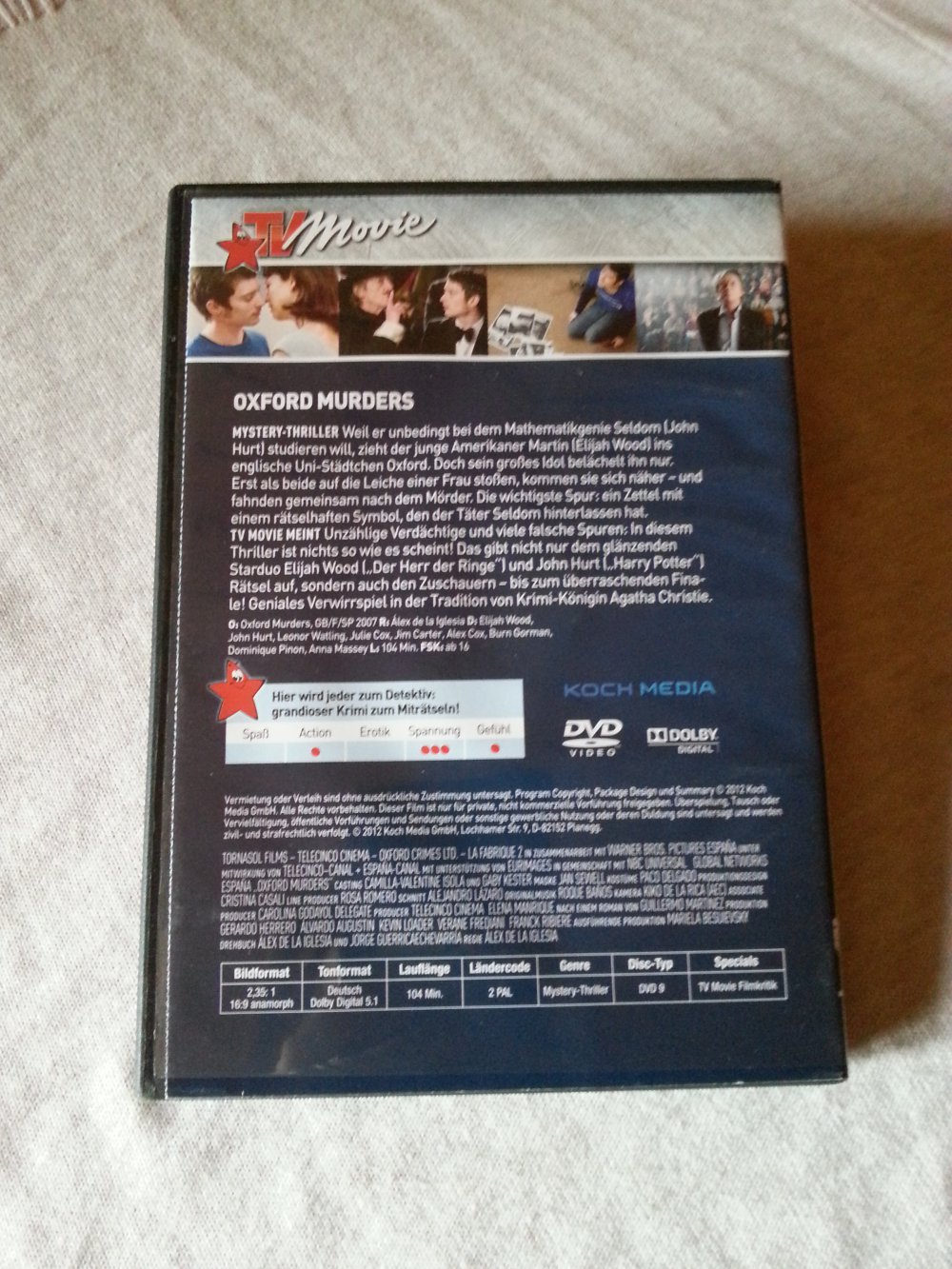 Oxford Murders DVD Elijah Wood John Hurt Krimi TVMovie