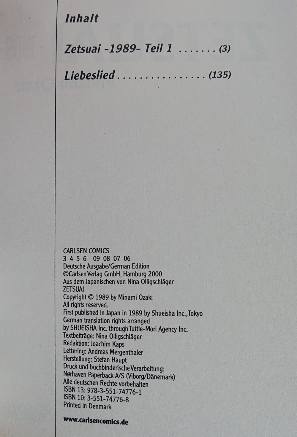 Zetsuai 1989 Band 1 - 3 Manga