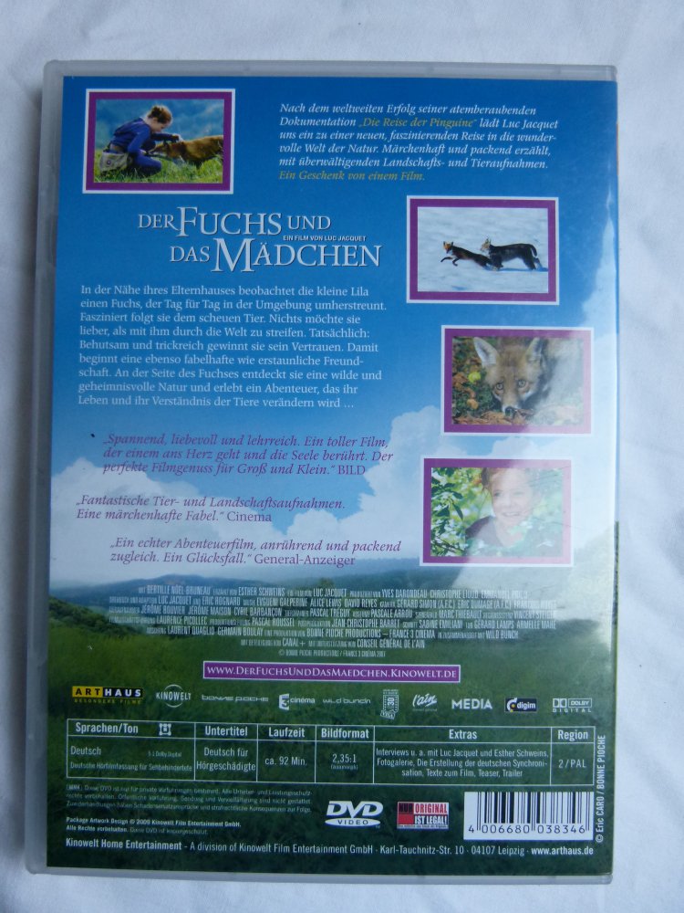 DVD Der Fuchs und das Mädchen, Film von Luc Jacquet, Arthaus Abenteuerfilm Natur Märchenhaft