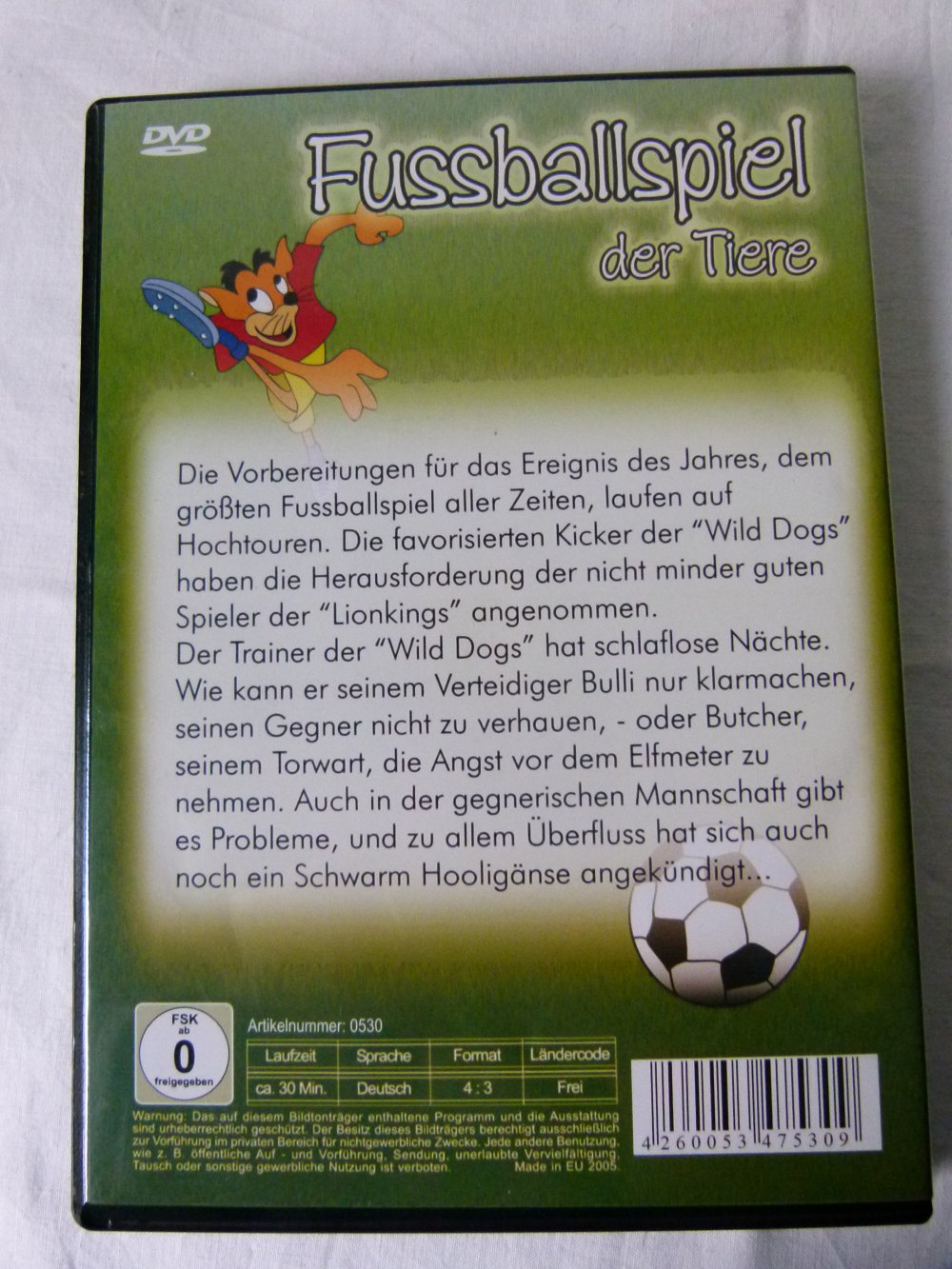 DVD Fußballspiel der Tiere, Kinderfilm Comic NEU
