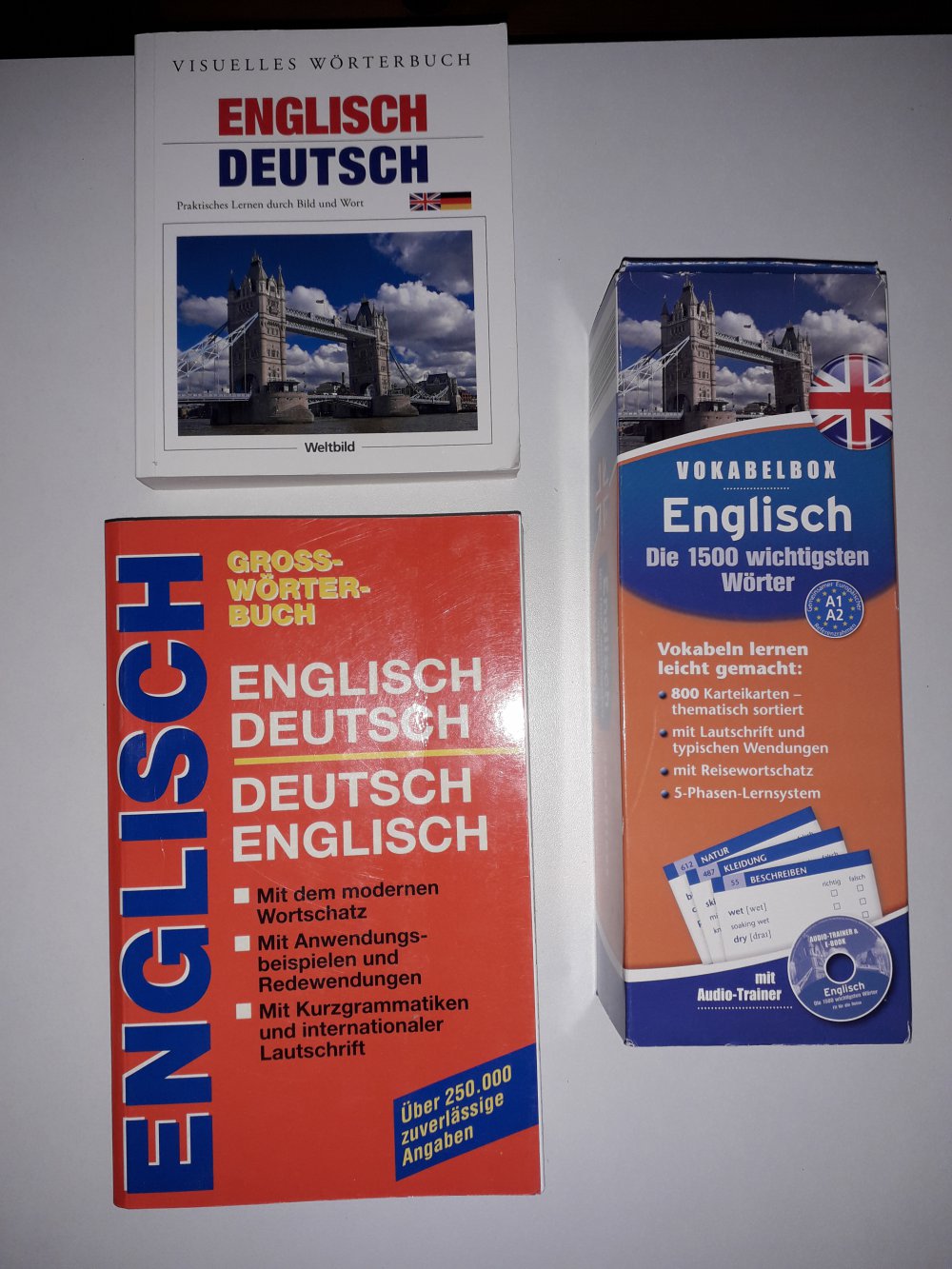 Deutsch englisch Buch Bücher Wissenskarten Paket