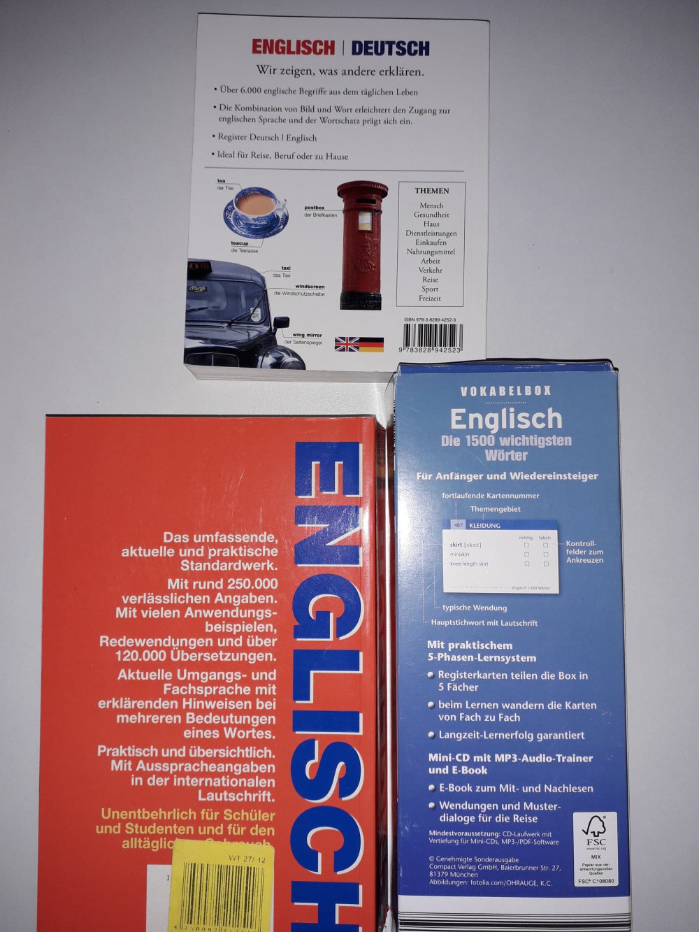 Deutsch englisch Buch Bücher Wissenskarten Paket