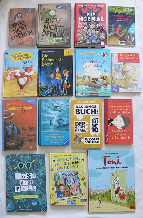 Bücher / Bücherpaket - für Jungs - 15 Stück - ca. 8/9-11/12 Jahre