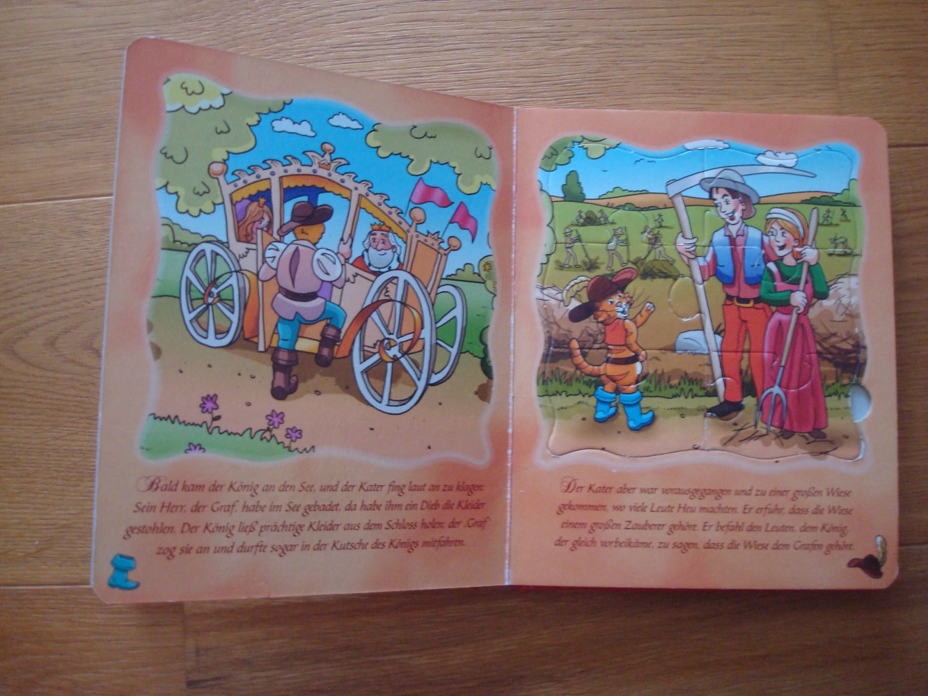 Buch, Bilderbuch, Puzzlebuch Märchen Der gestiefelte Kater