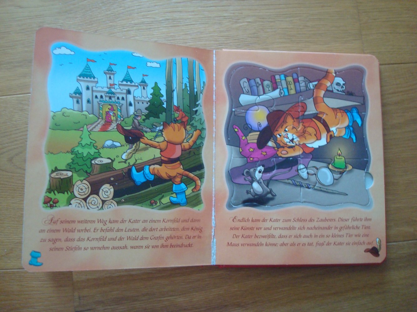 Buch, Bilderbuch, Puzzlebuch Märchen Der gestiefelte Kater