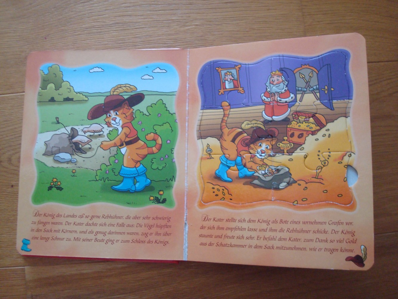 Buch, Bilderbuch, Puzzlebuch Märchen Der gestiefelte Kater