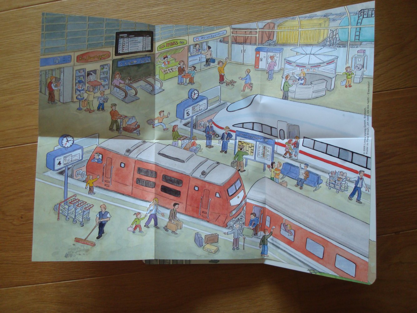 Buch, Bilderbuch, Wissensbuch, Begriffebuch Eisenbahn mit Wimmelposter