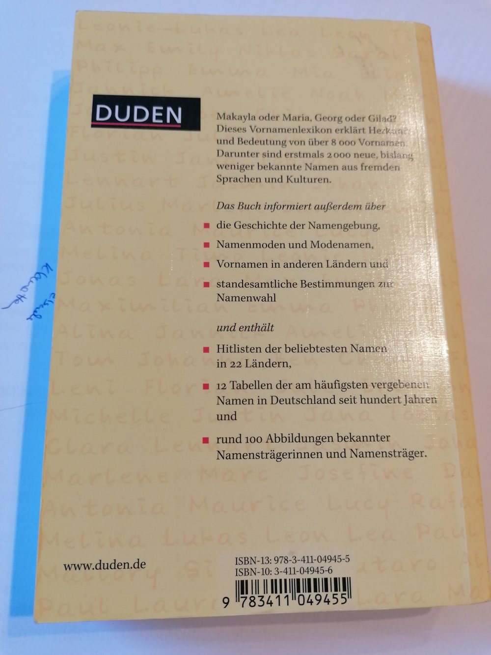 Duden: Lexikon der Vornamen 