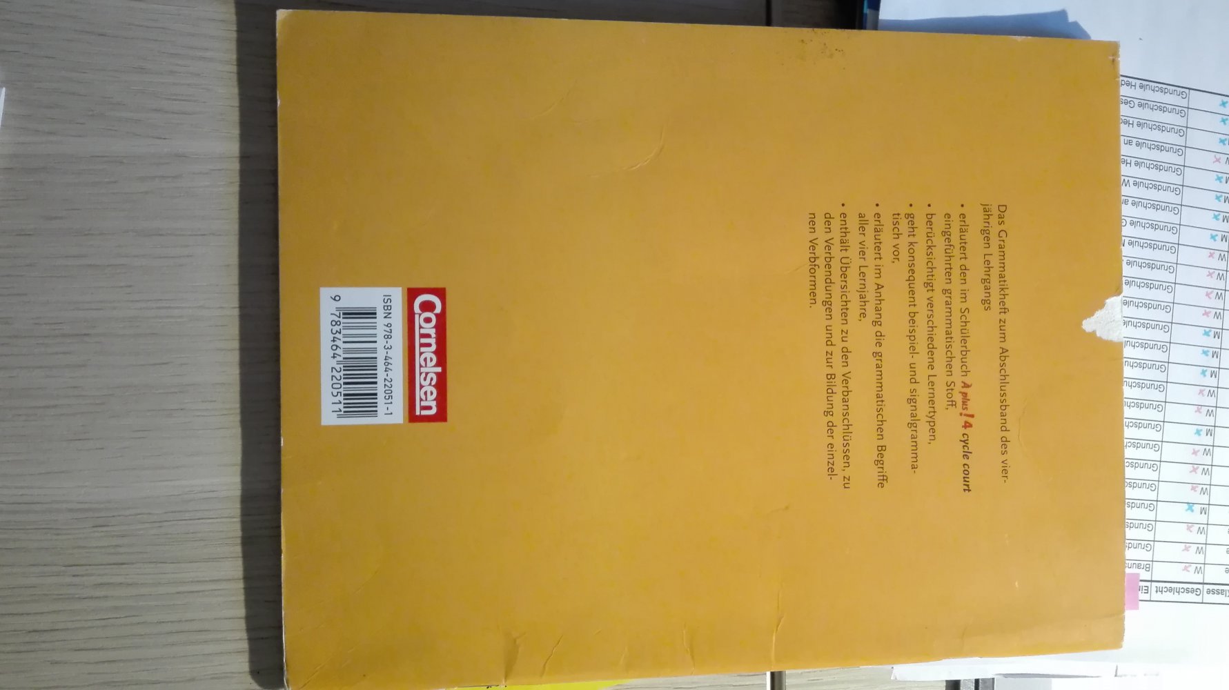 A plus 4 - Cycle court Grammatikheft für Gymnasien