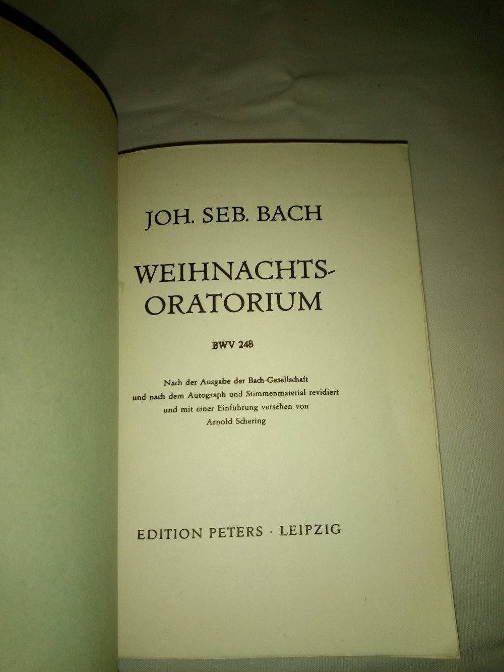 Weihnachts-Oratorium Edition Peters Nr. 581