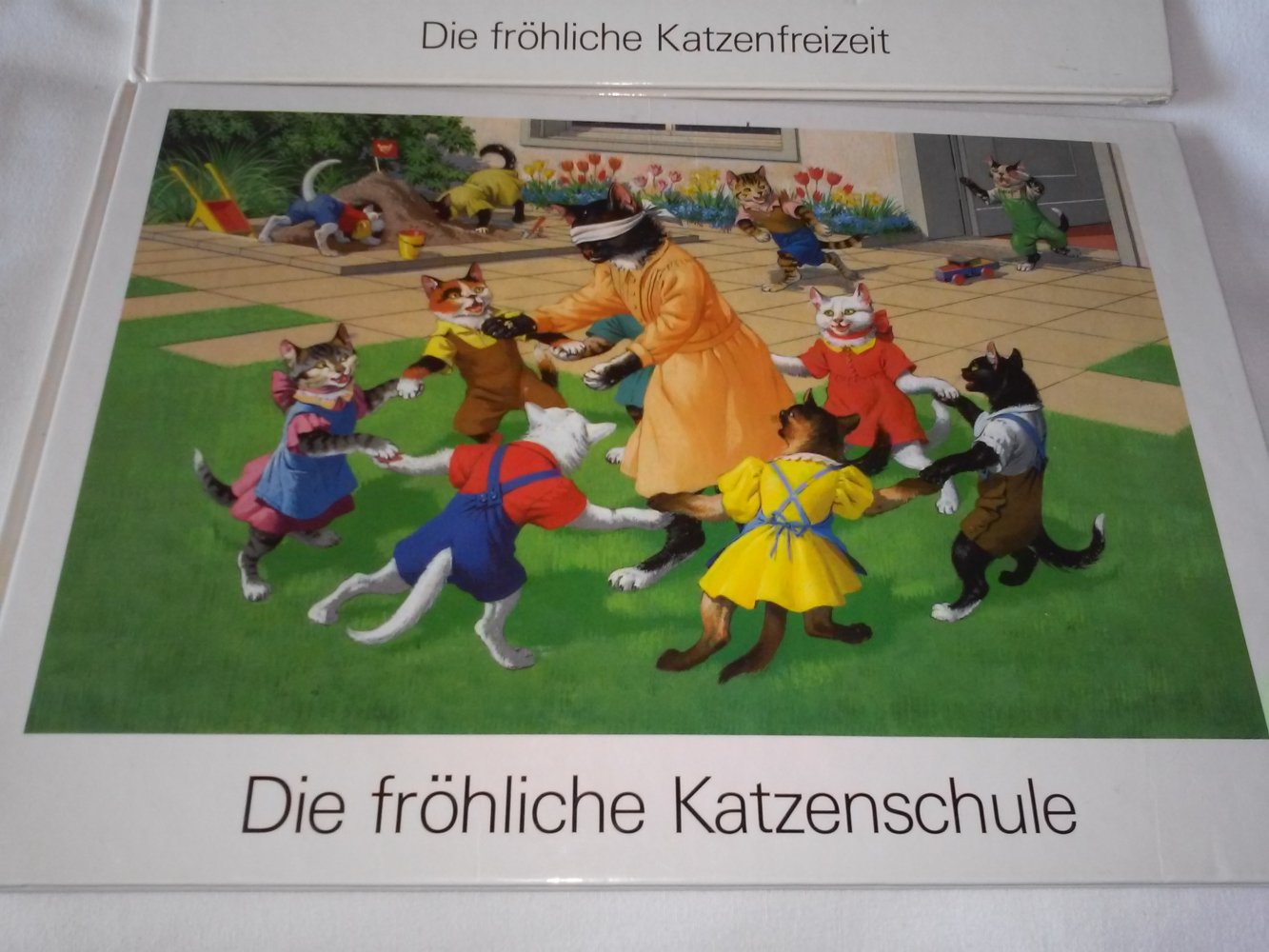 Die fröhliche Katzenschule /...Katzenfreizeit  altes Kinderbuch