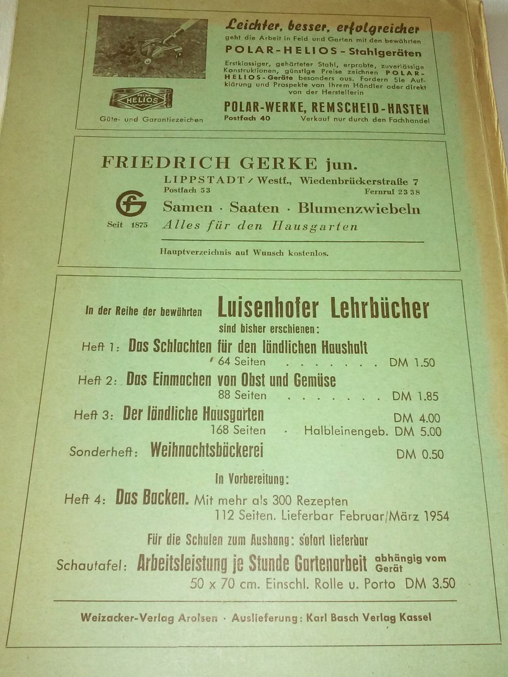 Der ländliche hausgarten, Luisenhofer Lehrbücher Heft 3
