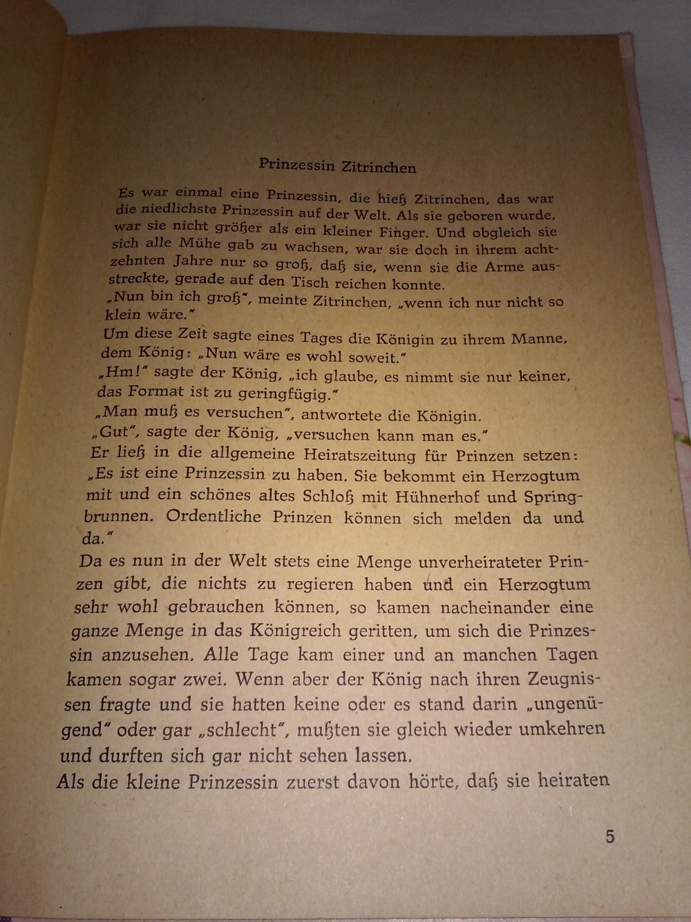 Heinrich Seidel: Prinzessin Zitrinchen -Kinderbuch alt