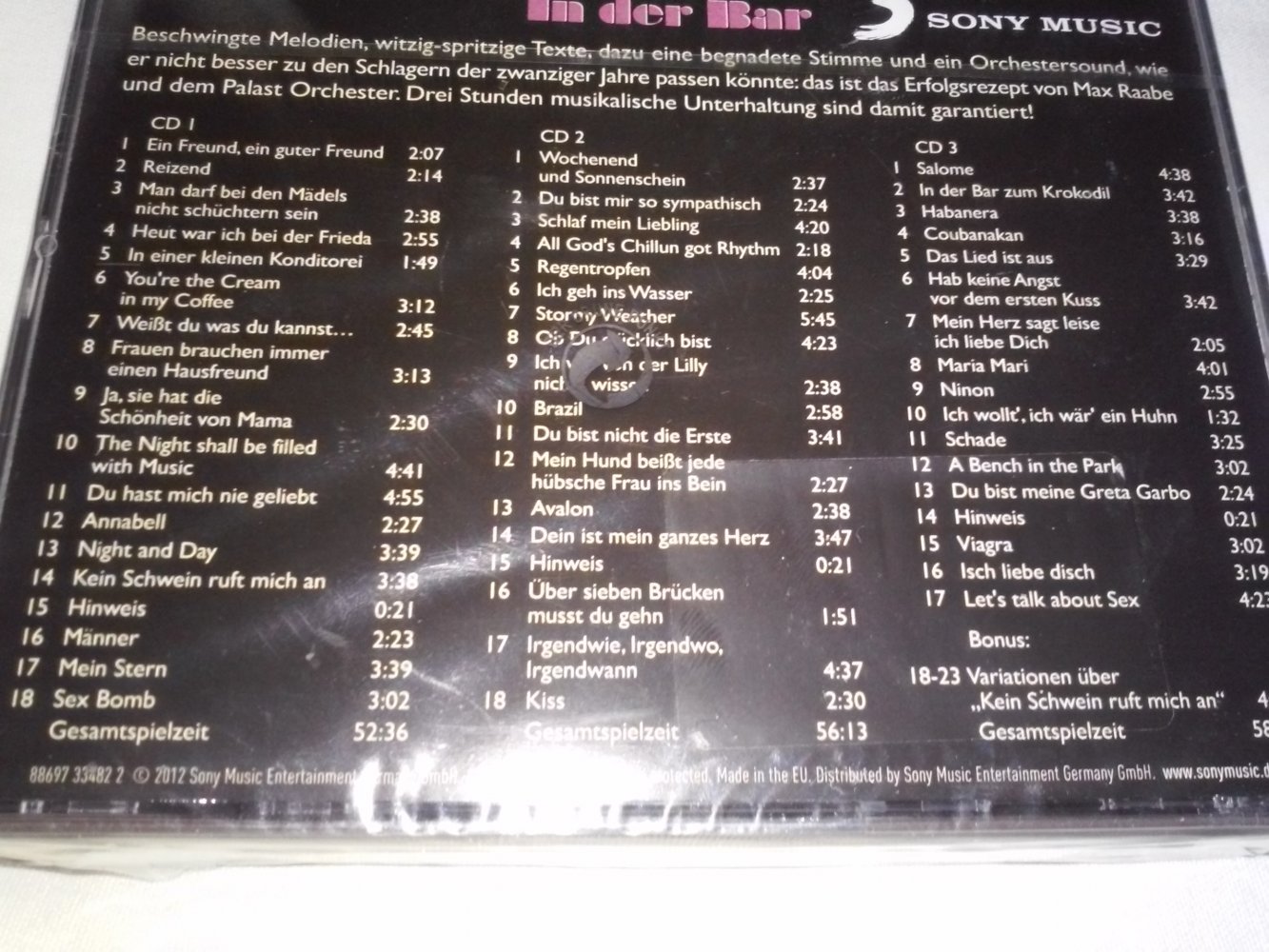 Neu! OVP! Max Raabe & Palast Orchester -In der Bar- Box-Set(3CD) Geschenktipp