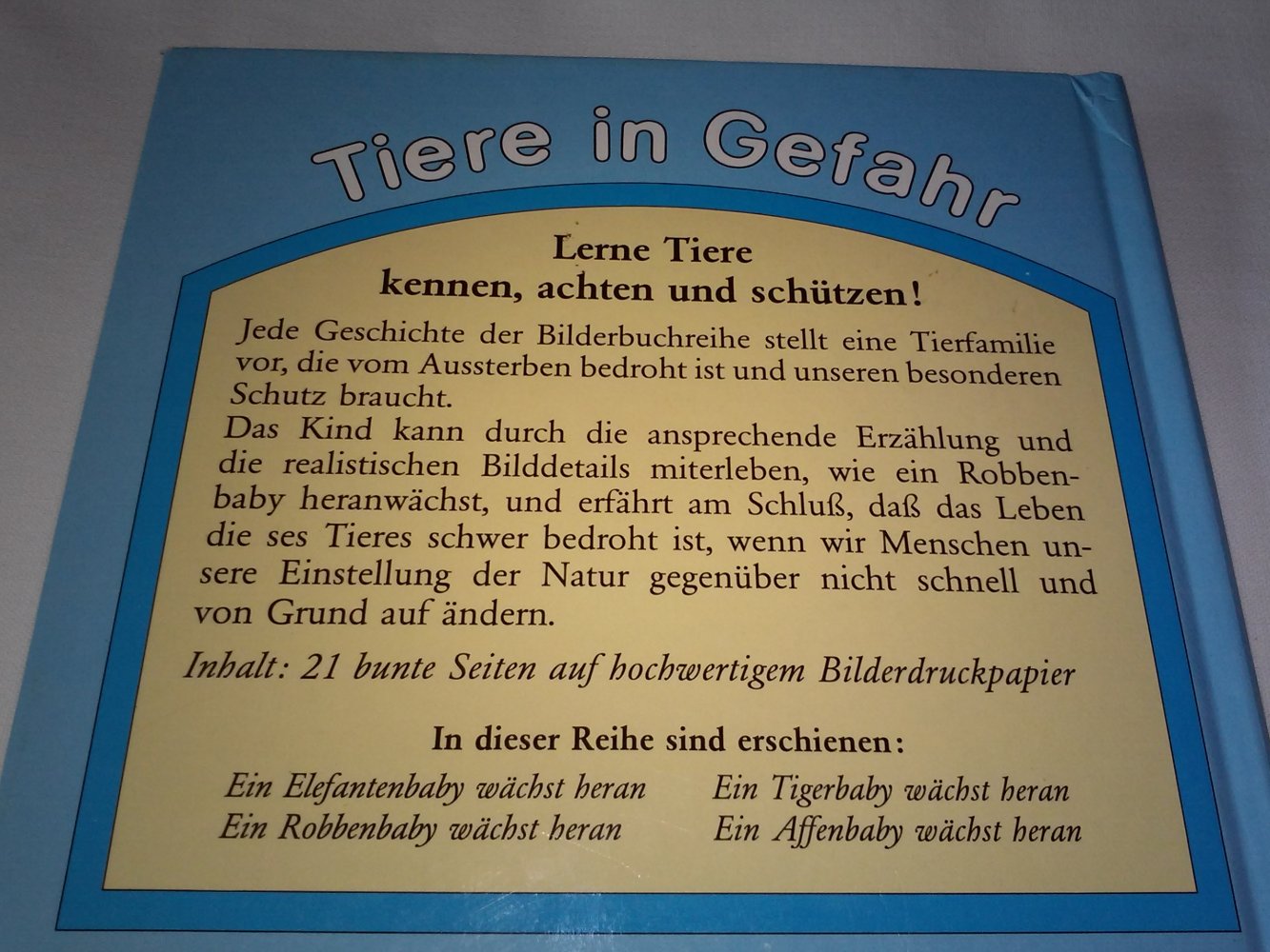  Moira Butterfield: Ein Robbenbaby/Tigerbaby wächst heran -Kinderbuch alt