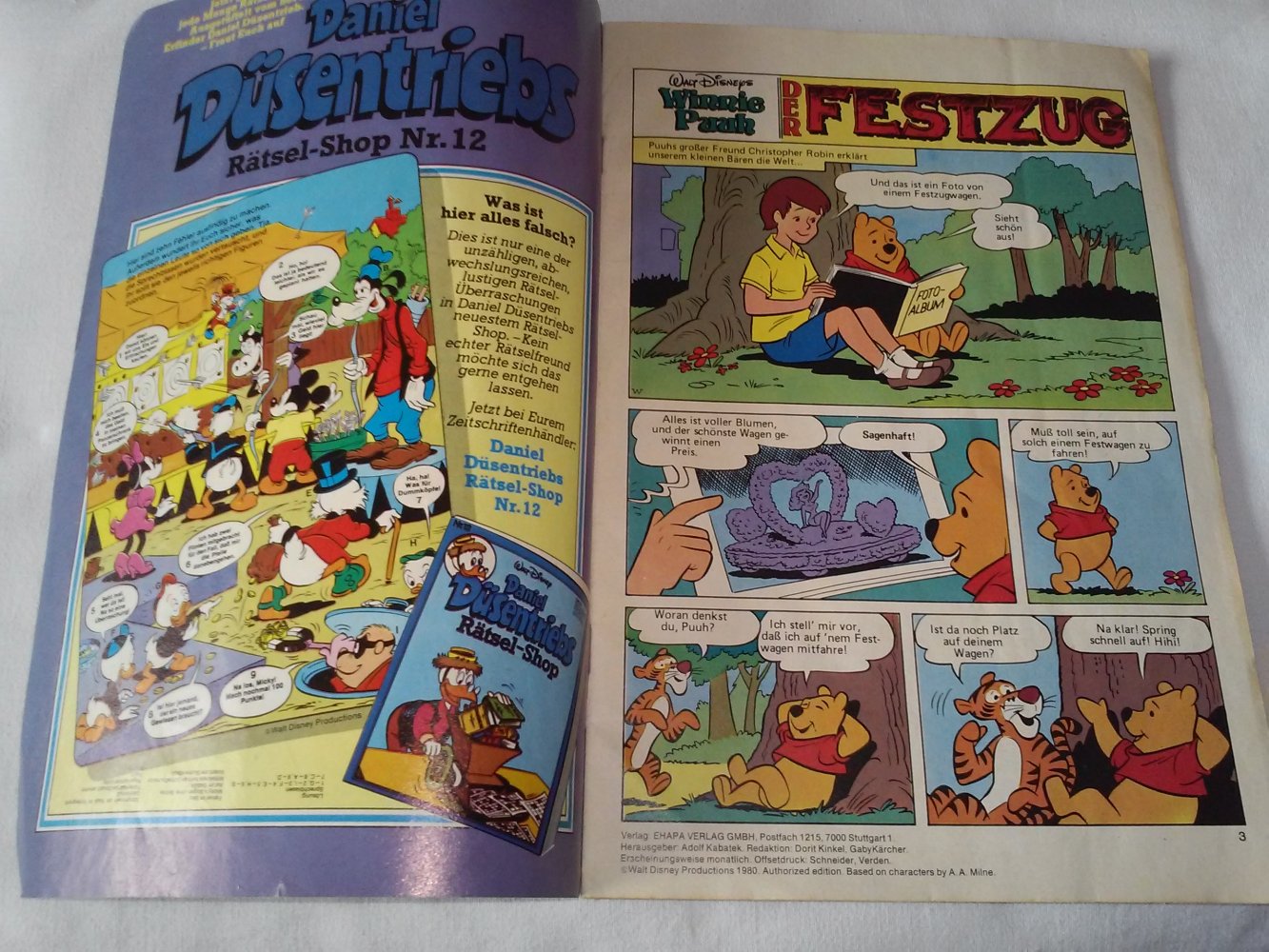 Walt Disneys - Winnie Puuh - 9/1980 Der kleine Teddybär - comic antik