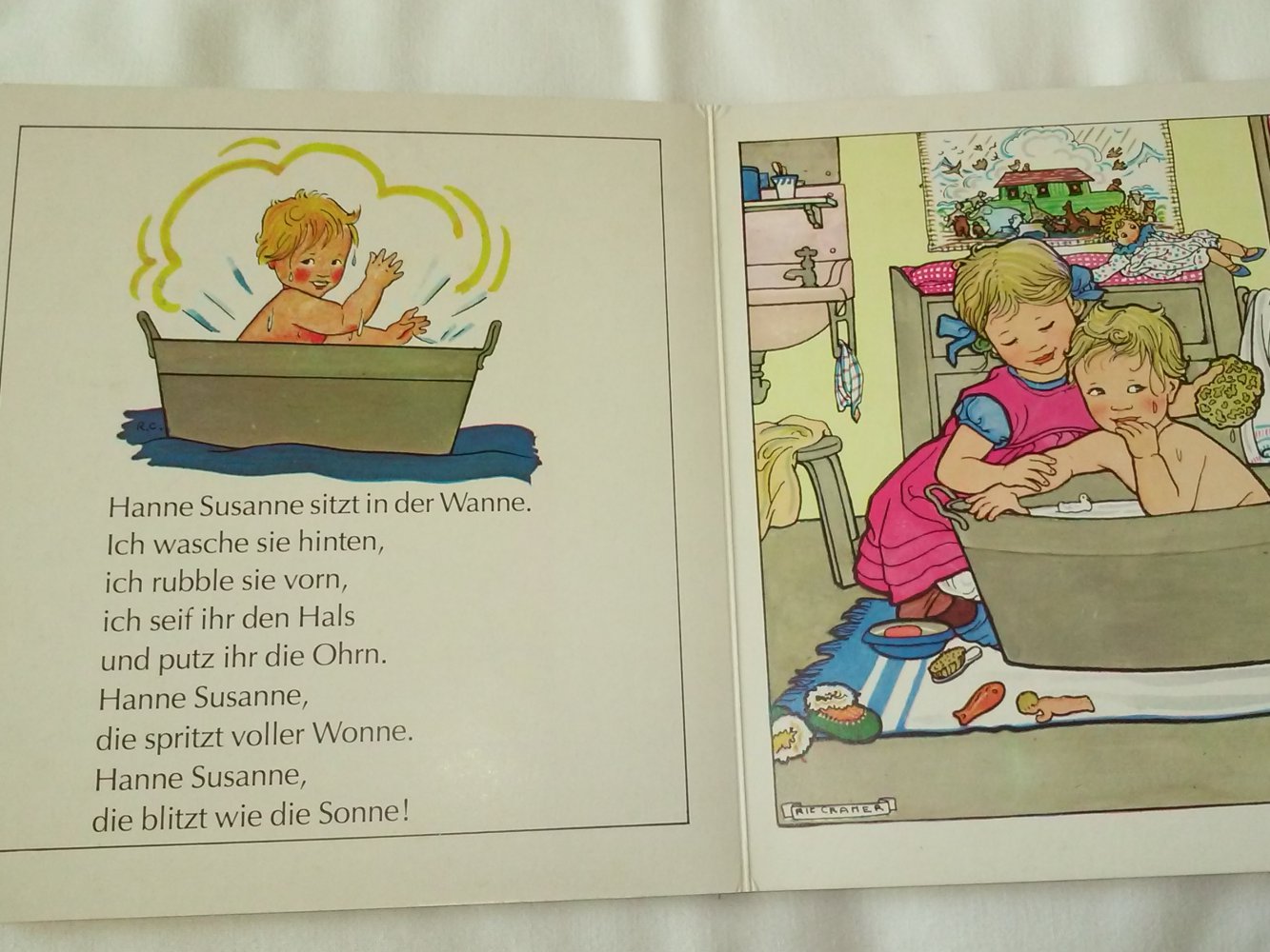 Rie Cramer: Mein Püppchen und ich -Hanne Susanne- altes Pappbilderbuch 