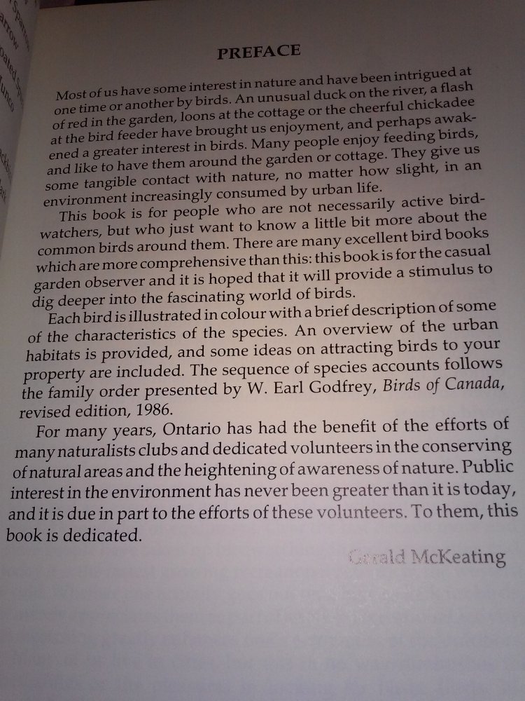 Gerald McKeating: Birds of Toronto and vicinity 