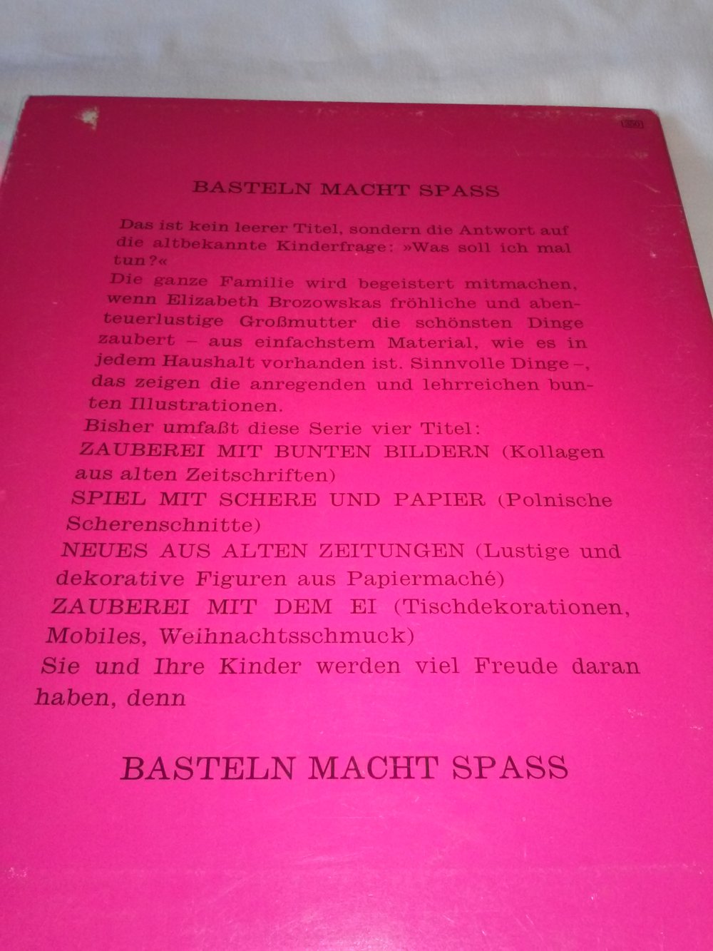 Zauberei mit dem Ei, Basteln macht Spaß altes Kinderbuch