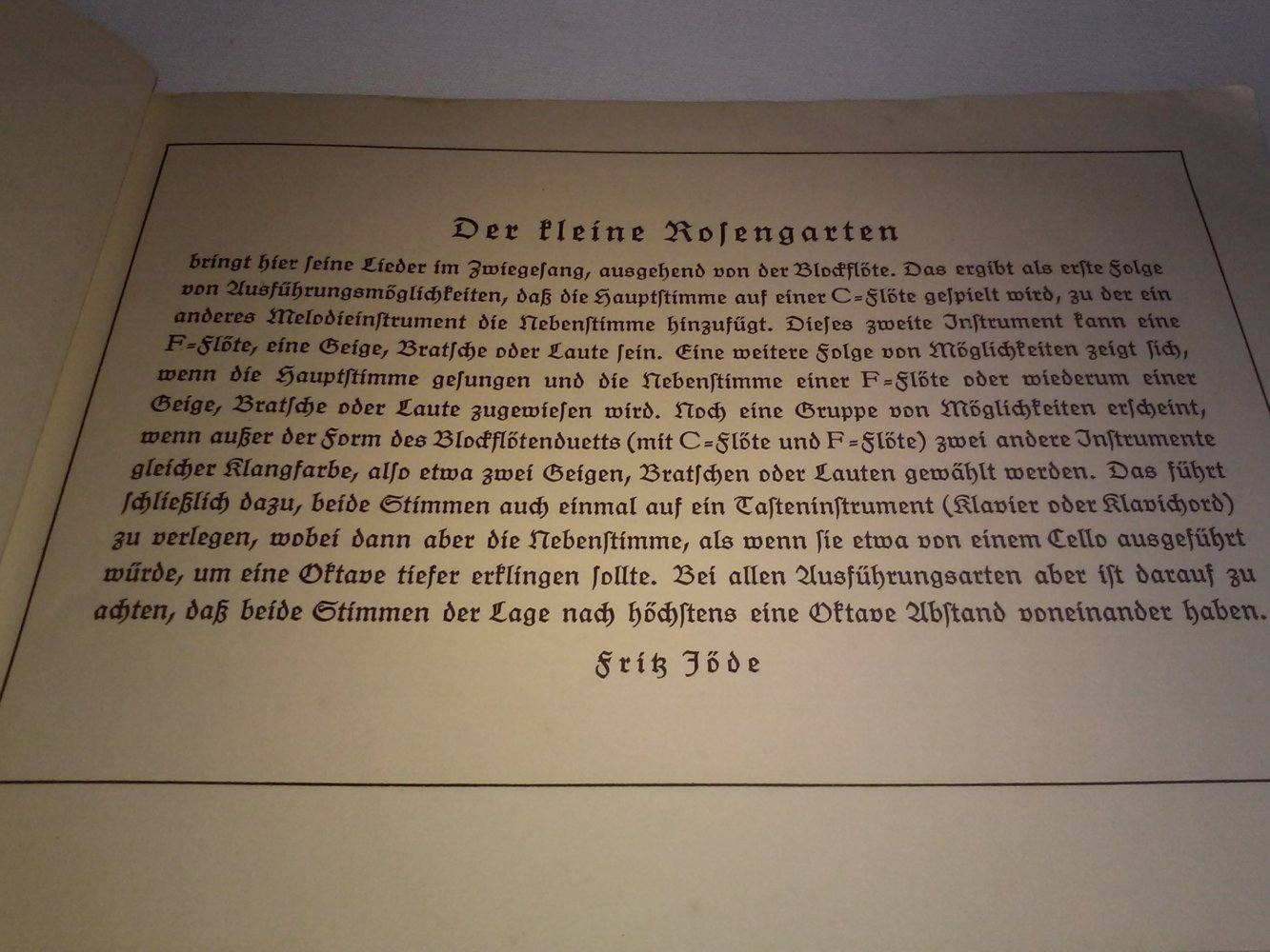 Der kleine Rosengarten. Ausgabe für Blockflöte