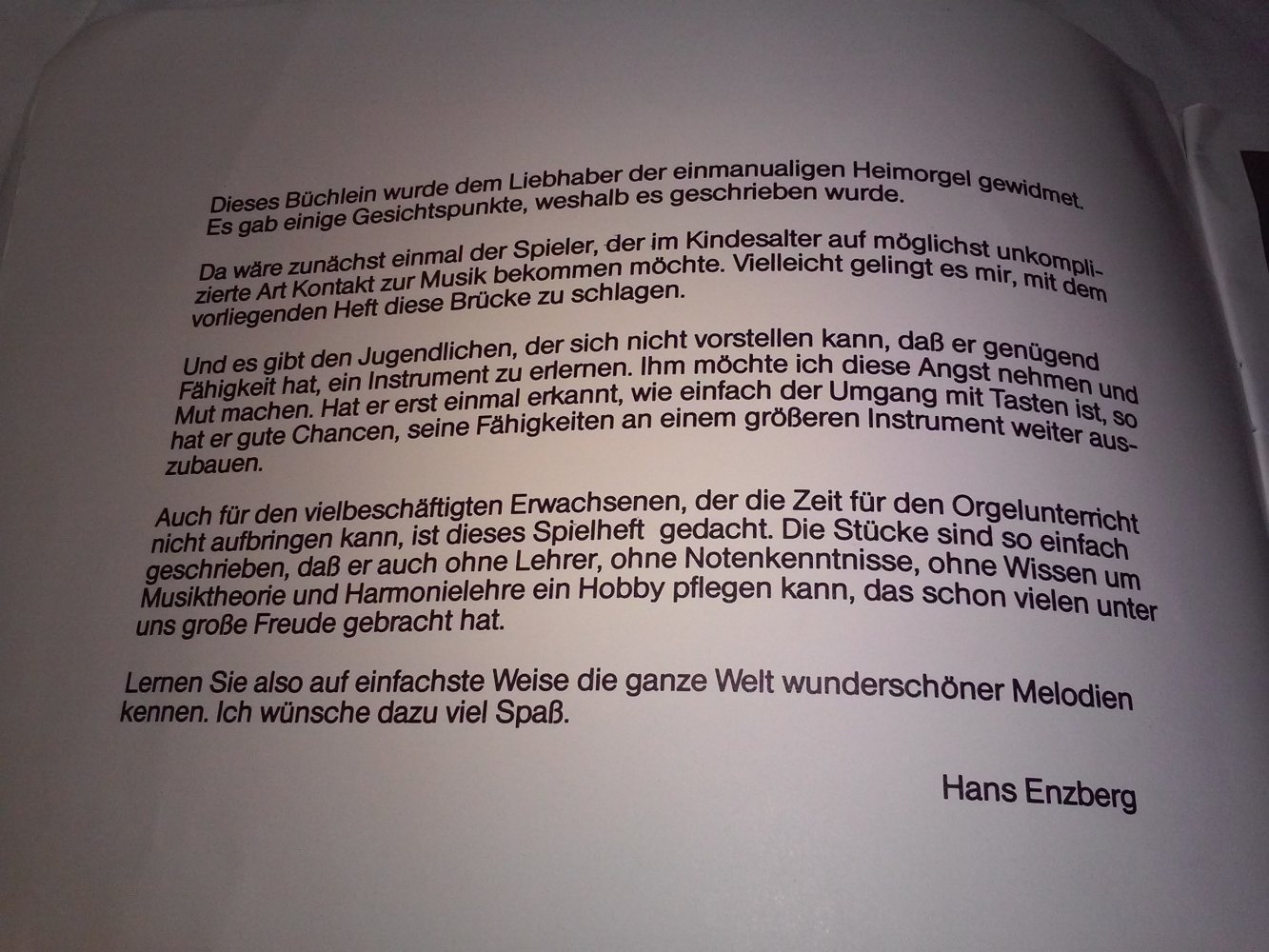 Hans Enzberg: Stimmungslieder-Einfaches Orgelspiel nach Zahlen/Elektronische Orgel
