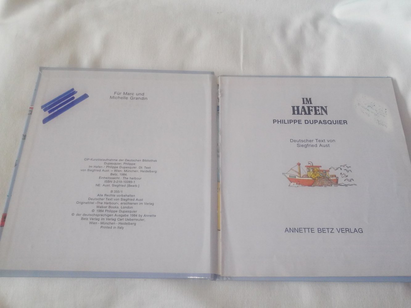  Philippe Dupasquier: Im Hafen - Kinderbuch alt