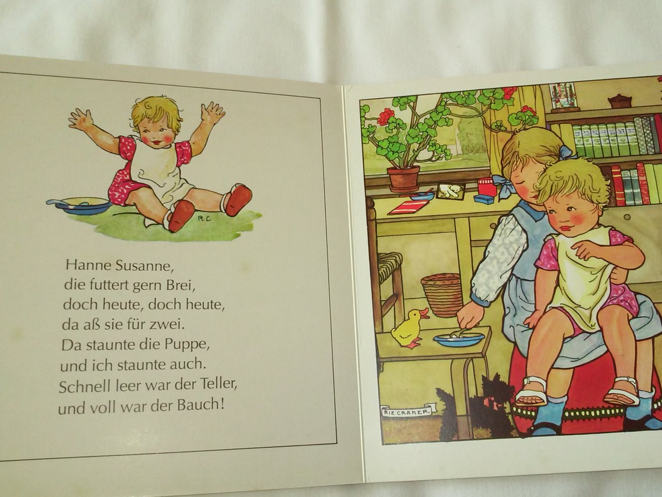Rie Cramer: Mein Püppchen und ich -Hanne Susanne- altes Pappbilderbuch 