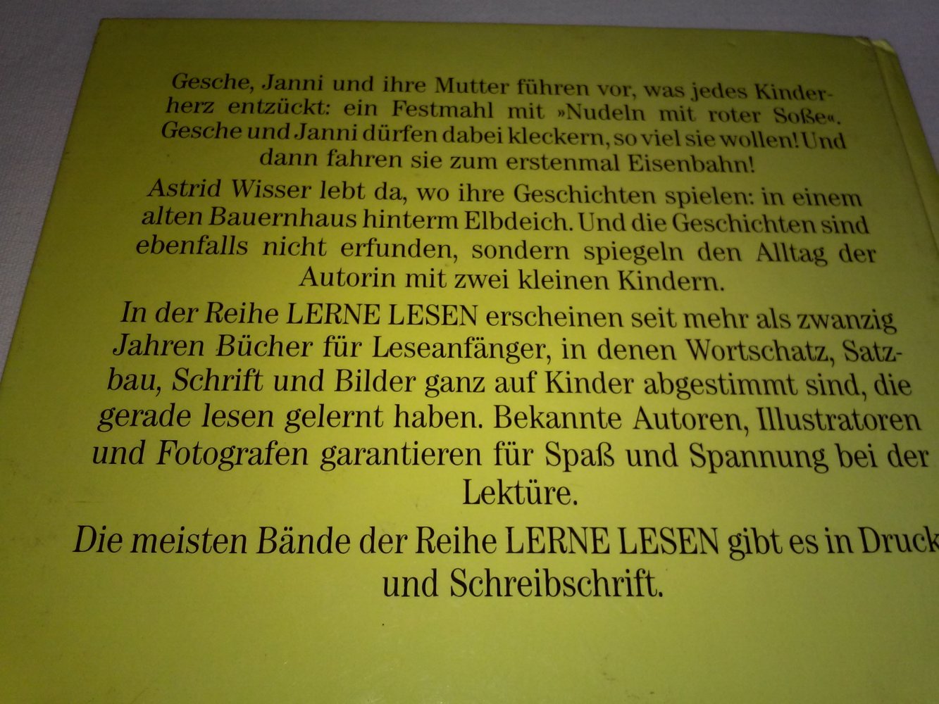 Astrid Wisser: Nudeln mit roter Sosse -Kinderbuch alt