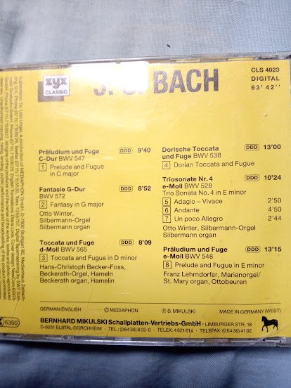 Cd J.S.Bach die grossen Orgelwerke 