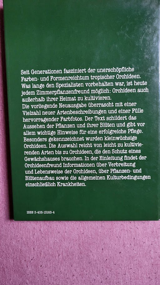Buch Orchideen Tropische Orchideen für Zimmer und Gewächshaus 