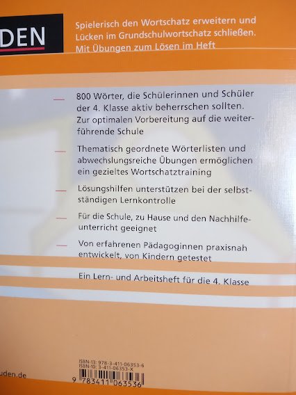 Buch Duden  Wortschatz 4. Klasse 