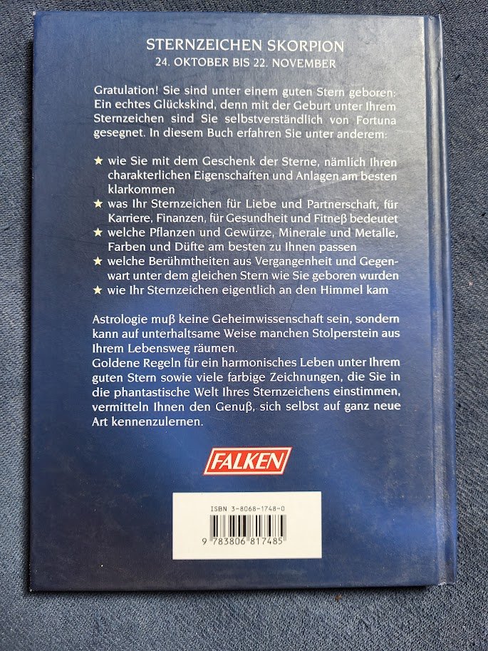 Skorpion 24. Oktober bis 22. November buch