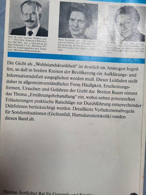 Ernährung bei Gicht und Hyperuriämie 1978 