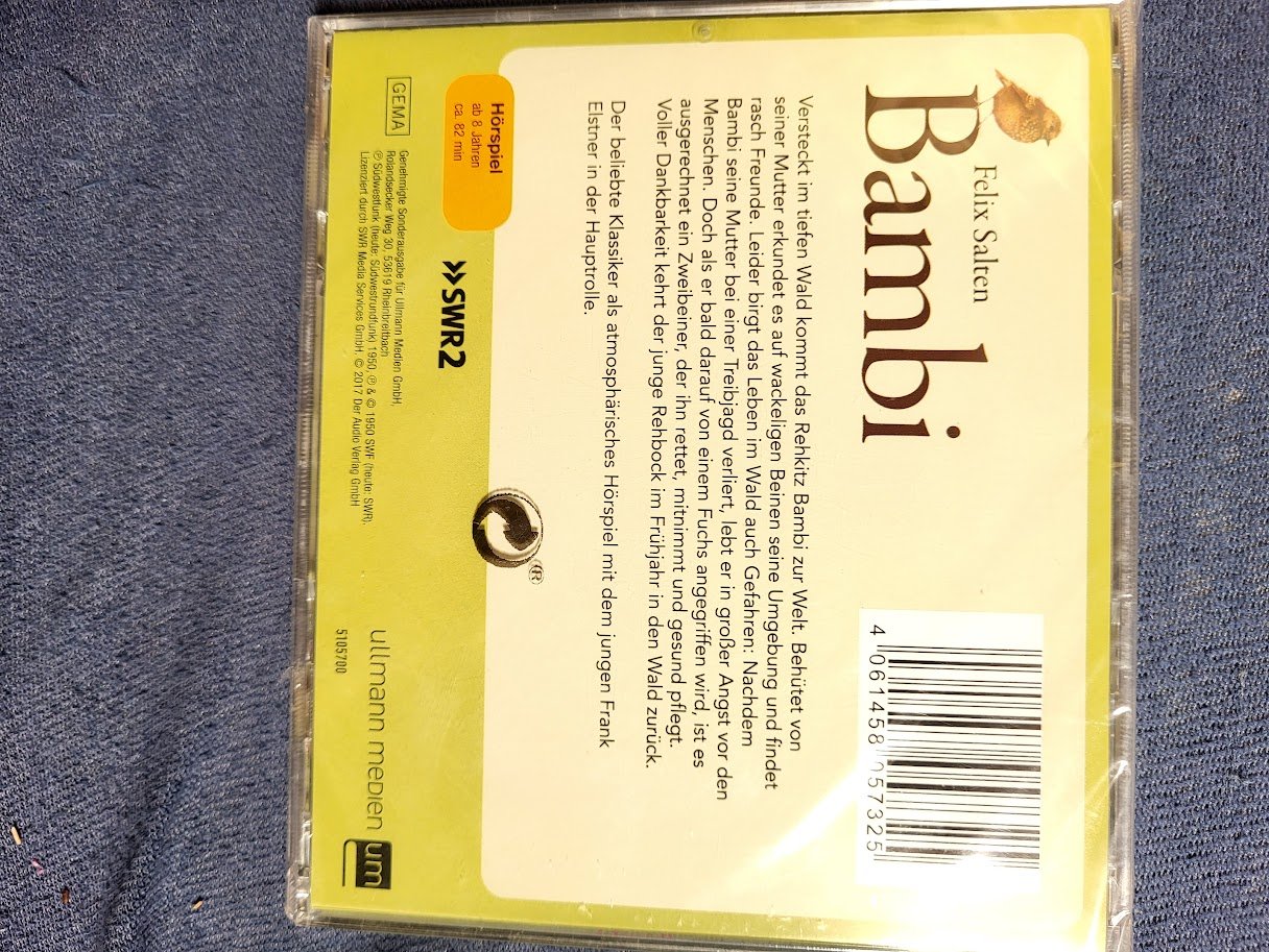 CD Hörspiel Bambi Neu ovp 