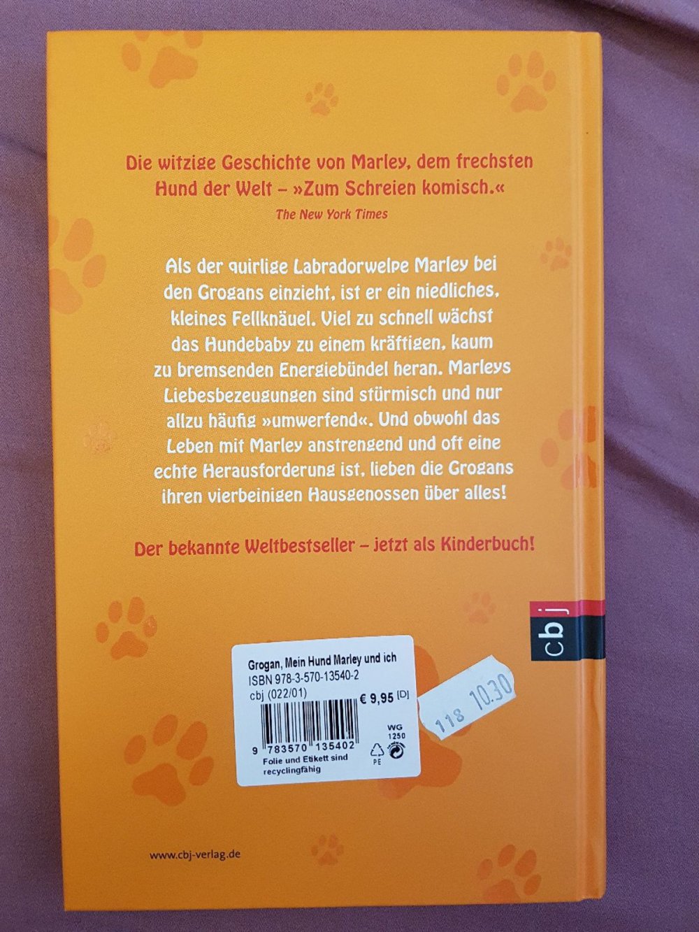 Buch Mein Hund Marley und ich